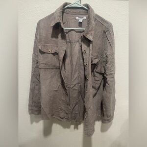 Light Brown Light Weight Button Up